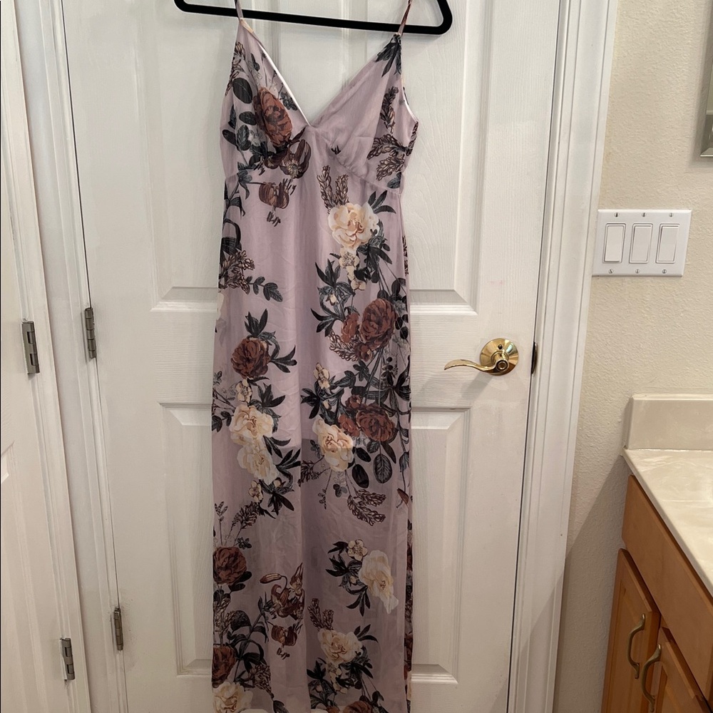 Floral Maxi Dress in Lavender and Cream